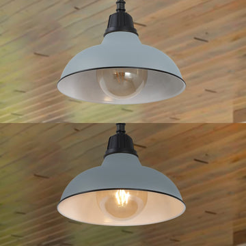 Jasper 12.25" Farmhouse Industrial Indoor/Outdoor Iron LED Pendant